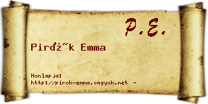 Pirók Emma névjegykártya