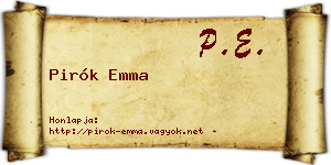 Pirók Emma névjegykártya